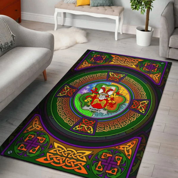 Ireland Area Rug - Rainey Family Crest Area Rug - Celtic Elements