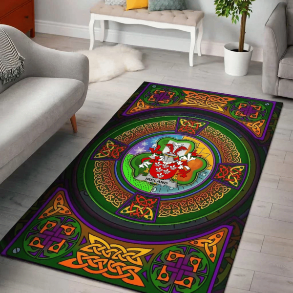 Ireland Area Rug - Ireland Family Crest Area Rug - Celtic Elements