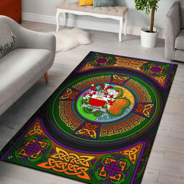 Ireland Area Rug - Leeson Family Crest Area Rug - Celtic Elements