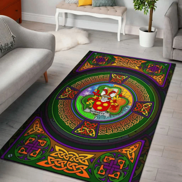 Ireland Area Rug - Burnett Family Crest Area Rug - Celtic Elements