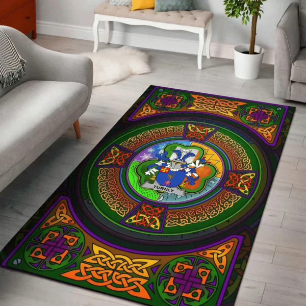 Ireland Area Rug - Turnly or Turnley Family Crest Area Rug - Celtic Elements