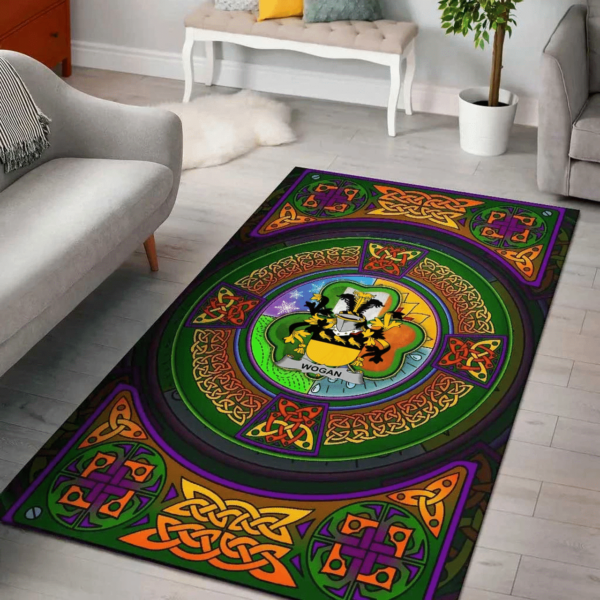 Ireland Area Rug - Wogan Family Crest Area Rug - Celtic Elements