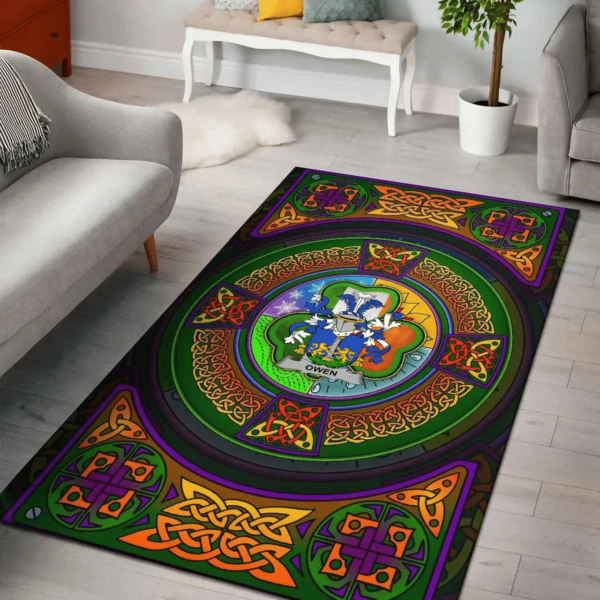 Ireland Area Rug - Owen Family Crest Area Rug - Celtic Elements