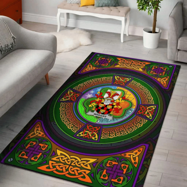 Ireland Area Rug - Wiggat Family Crest Area Rug - Celtic Elements