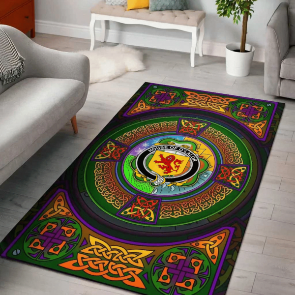 Ireland Area Rug - House of O'LALOR Family Crest Area Rug - Celtic Elements