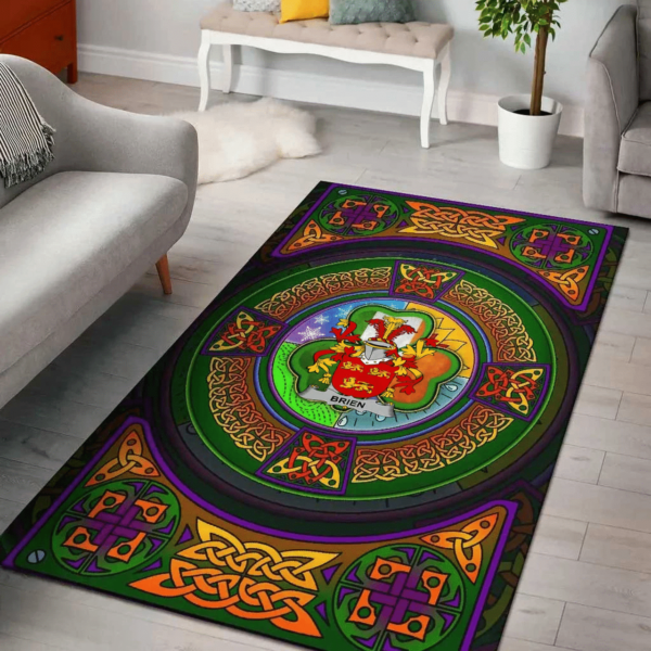 Ireland Area Rug - Brien or Bryan Family Crest Area Rug - Celtic Elements