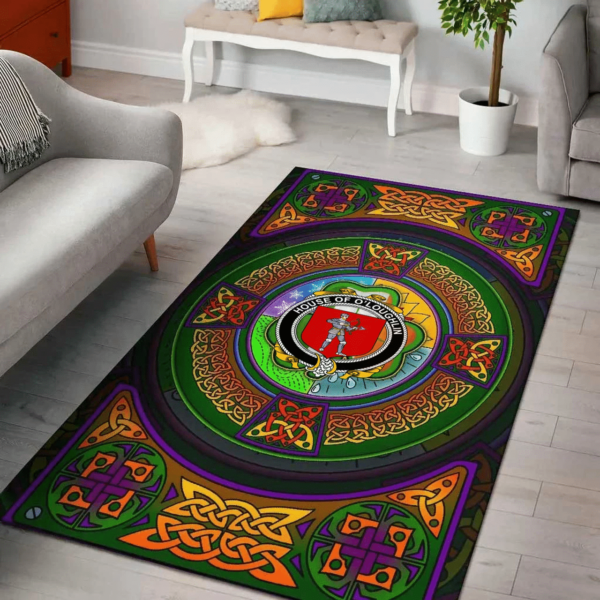 Ireland Area Rug - House of O'LOUGHLIN Family Crest Area Rug - Celtic Elements