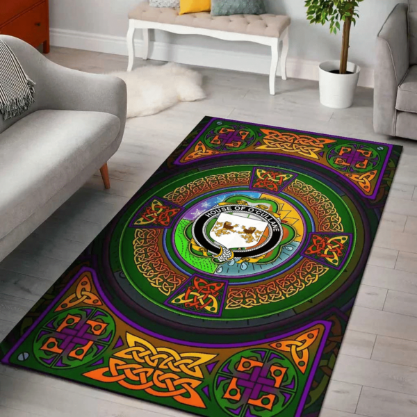 Ireland Area Rug - House of O'CULLANE (or Collins) Family Crest Area Rug - Celtic Elements