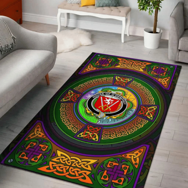 Ireland Area Rug - House of O'DEMPSEY Family Crest Area Rug - Celtic Elements