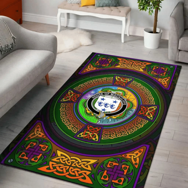 Ireland Area Rug - House of MACAULIFFE Family Crest Area Rug - Celtic Elements