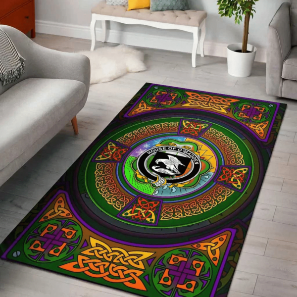 Ireland Area Rug - House of O'MADDEN Family Crest Area Rug - Celtic Elements