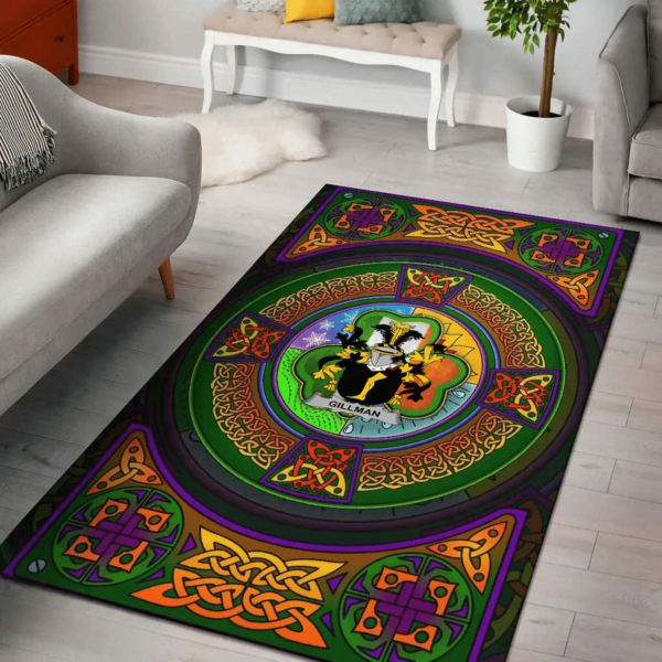 Ireland Area Rug - Gillman Family Crest Area Rug - Celtic Elements