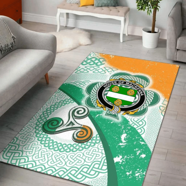 Ireland Area Rug - House of MACKENNA Family Crest Area Rug - Ireland Shamrock With Celtic Patterns - Image 2