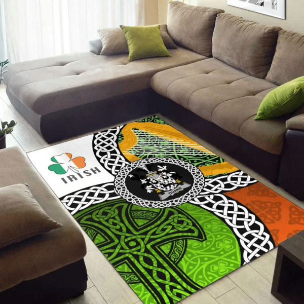 Ireland Area Rug - Duane or O'Devine Family Crest Area Rug - Ireland With Circle Celtics Knot - Image 3