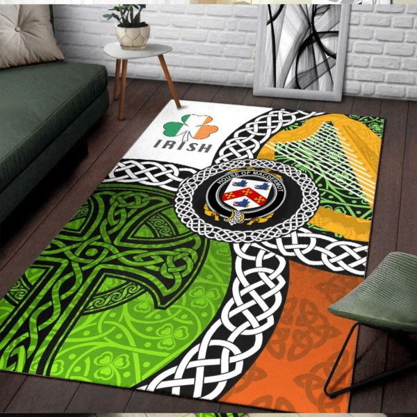 Ireland Area Rug - House of MACDERMOT Family Crest Area Rug - Ireland With Circle Celtics Knot