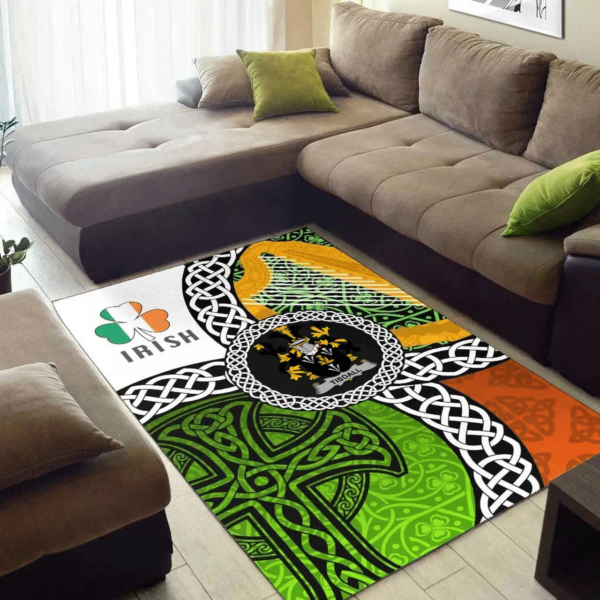 Ireland Area Rug - Tisdall or Tisdale Family Crest Area Rug - Ireland With Circle Celtics Knot - Image 3