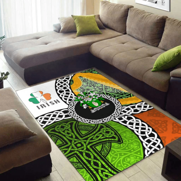 Ireland Area Rug - Loughnan or O'Loughnan Family Crest Area Rug - Ireland With Circle Celtics Knot - Image 3