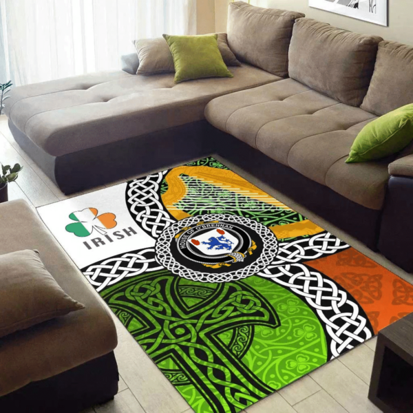 Ireland Area Rug - House of O'BRENNAN (Connacht) Family Crest Area Rug - Ireland With Circle Celtics Knot - Image 3