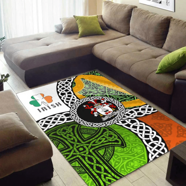 Ireland Area Rug - Leary or O'Leary Family Crest Area Rug - Ireland With Circle Celtics Knot - Image 3