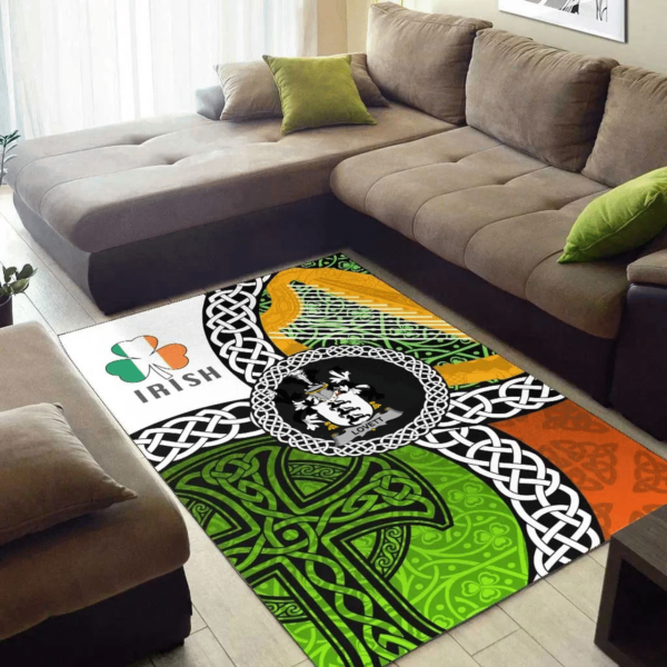 Ireland Area Rug - Lovett Family Crest Area Rug - Ireland With Circle Celtics Knot - Image 3