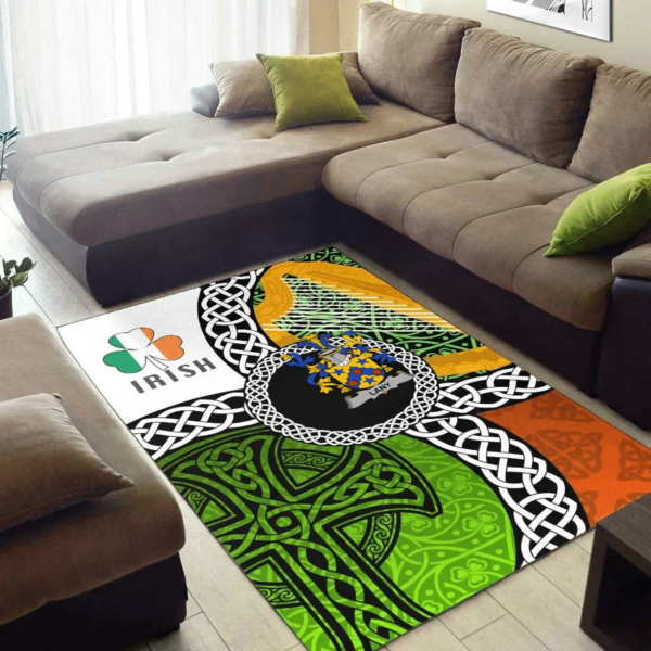 Ireland Area Rug - Lany or Laney Family Crest Area Rug - Ireland With Circle Celtics Knot - Image 3