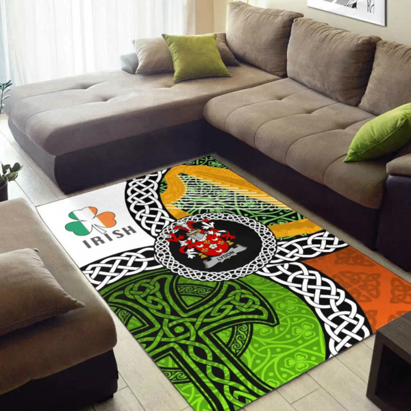 Ireland Area Rug - Lydon or Leyden Family Crest Area Rug - Ireland With Circle Celtics Knot - Image 3