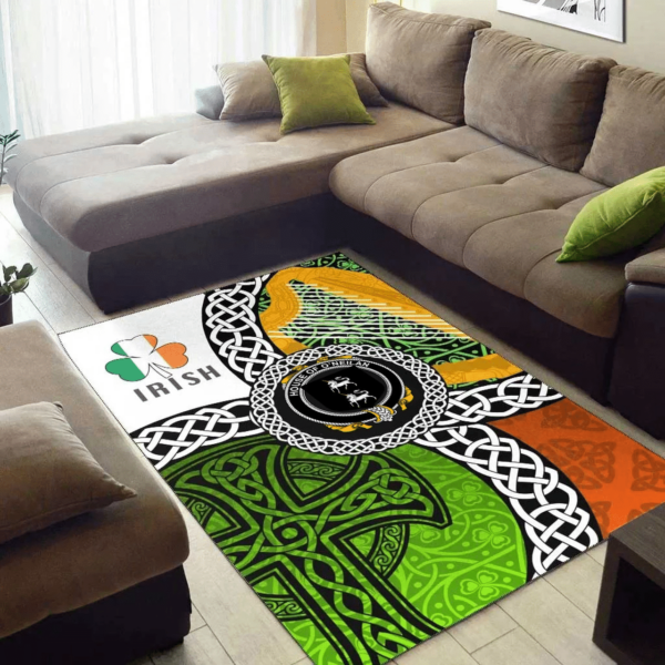 Ireland Area Rug - House of O'NEILAN Family Crest Area Rug - Ireland With Circle Celtics Knot - Image 3