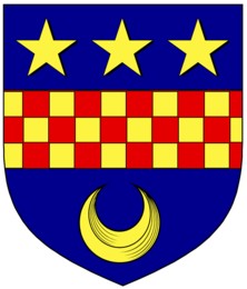 Rev Sir Frederick BOYD Bt Of Ballycastle, co. Antrim 6th & last Baronet Azure a fess chequy Or and Gules in chief three mullets and in base a crescent Or